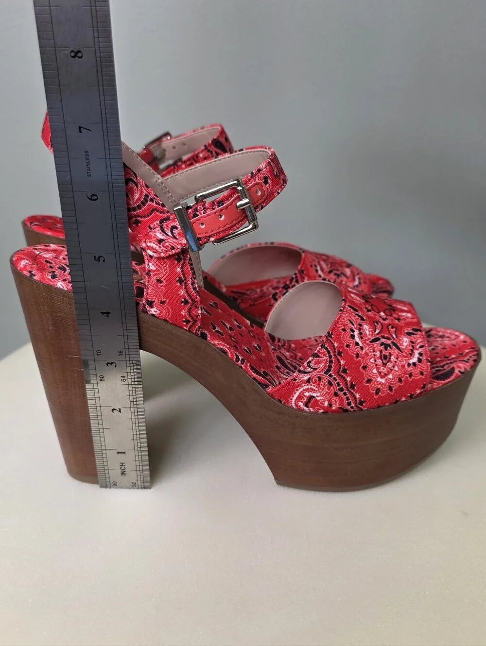 MIX No. 6 Carinda Bandana Platform Heel Sandals Red Size 7.5 NEW! GORGEOUS!!